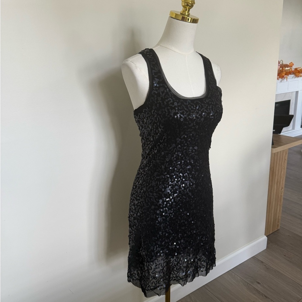 Max Studio Black Sequin Cocktail Dress - Picture 2 of 5